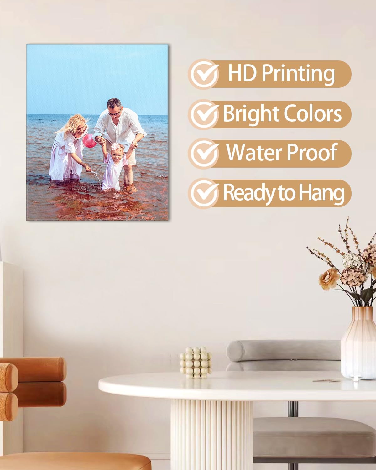 AbcCustomize Custom Canvas Prints,Transform Your Memories into Beautiful Art with Personalized Photo on Canvas,Personalized Canvas Wall Art for Home Decor, Gifts, and Keepsakes