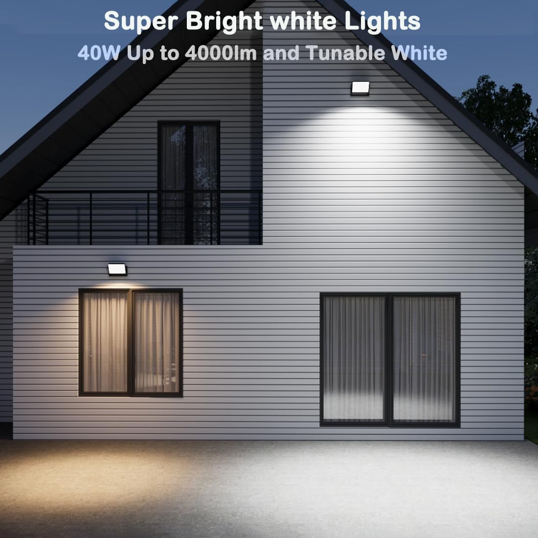 60W LED Outdoor Wall Lights with 360°Rotation, Flood Lights Outdoor 5000K 4000K 3000K 3 Colors Changeable,Outside Sconce Security Lights for Garage Barn Front Porch