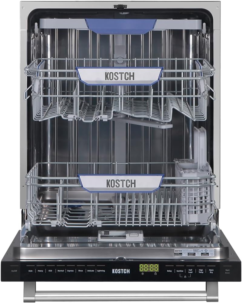 Large Capacity 24 inch Top Control Built-In Dishwasher with Third Rack – ENERGY STAR Certified, 47-dBA Ultra-Quiet, Stainless Steel (Black)