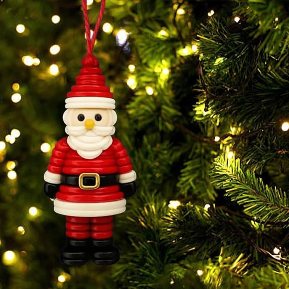 4pcs Button Christmas Tree Ornament Kits, Fun Holiday Decorations for All Ages, DIY Craft Buttons Kit with Christmas Snowman/Santa/Angel, Gifts for Xmas Tree Hanging Decorations (Snowman)