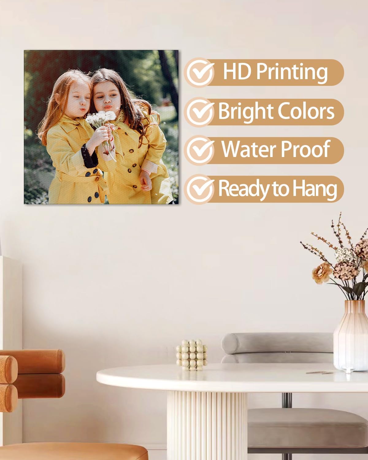 AbcCustomize Custom Canvas Prints,Transform Your Memories into Beautiful Art with Personalized Photo on Canvas,Personalized Canvas Wall Art for Home Decor, Gifts, and Keepsakes