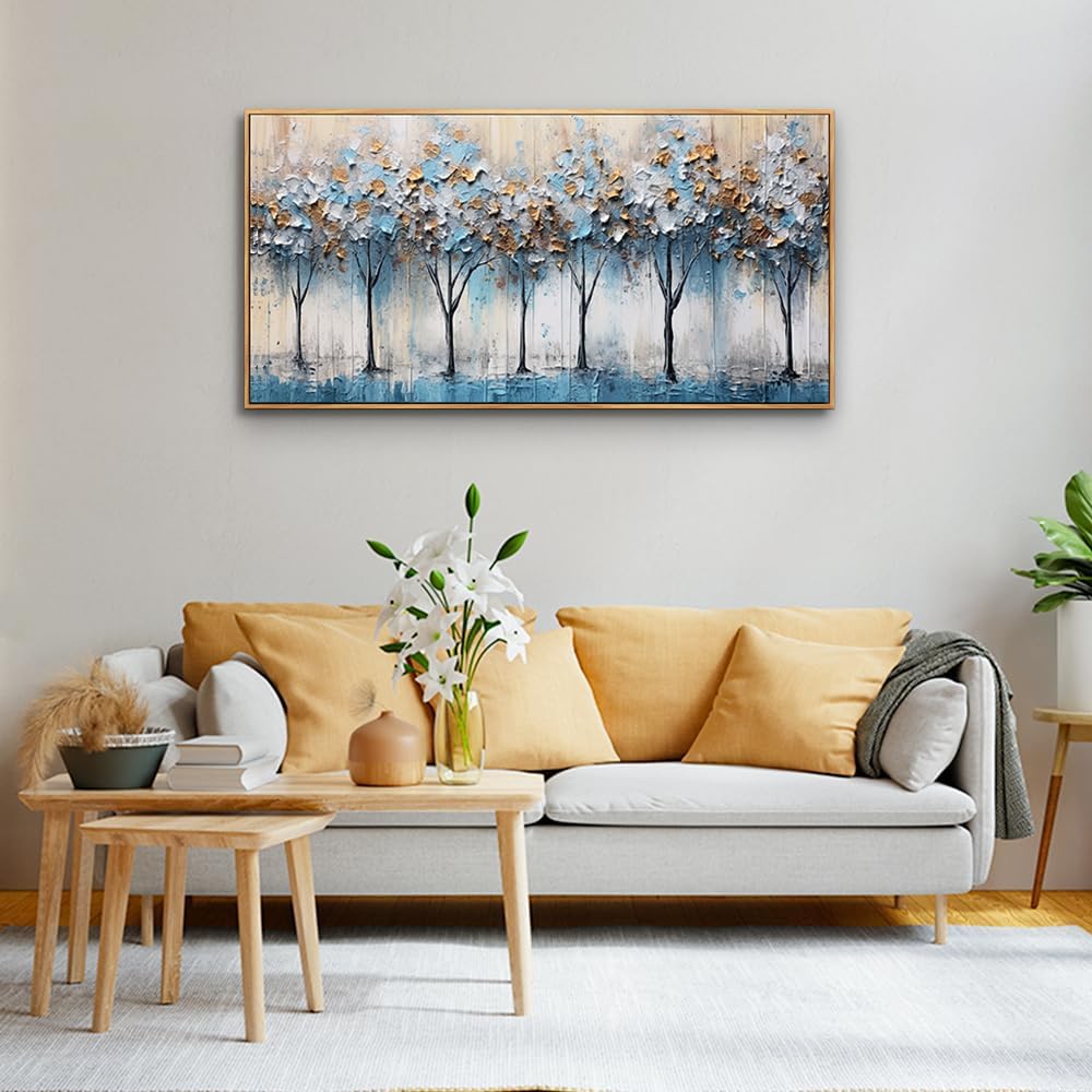 Abstract Trees Canvas Wall Decor For Living Room Wall Decorations For Bedroom Modern Office Wall Decorations Pictures Artwork Bathroom Canvas Art Prints Kitchen Home Decor Wood Framed 24" X 48"
