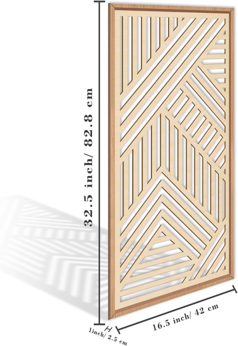 IARTTOP 3 Pieces Wood Boho Wall Art Framed Mid century Modern Wooden Wall Decor Large Minimalist Geometric Line Decor for Living Room Bedroom Office-16 x32