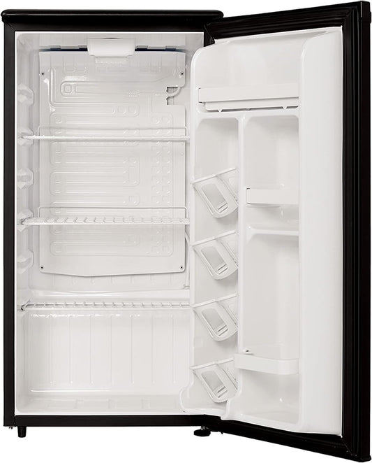 E-Star 3.3 Cu Ft Mini Fridge without Freezer - AUTO DEFROST, Reversible Single Door, Glass Shelf Refrigerator - A Space-Saving Marvel for Your Bedroom, Dorm, and Office