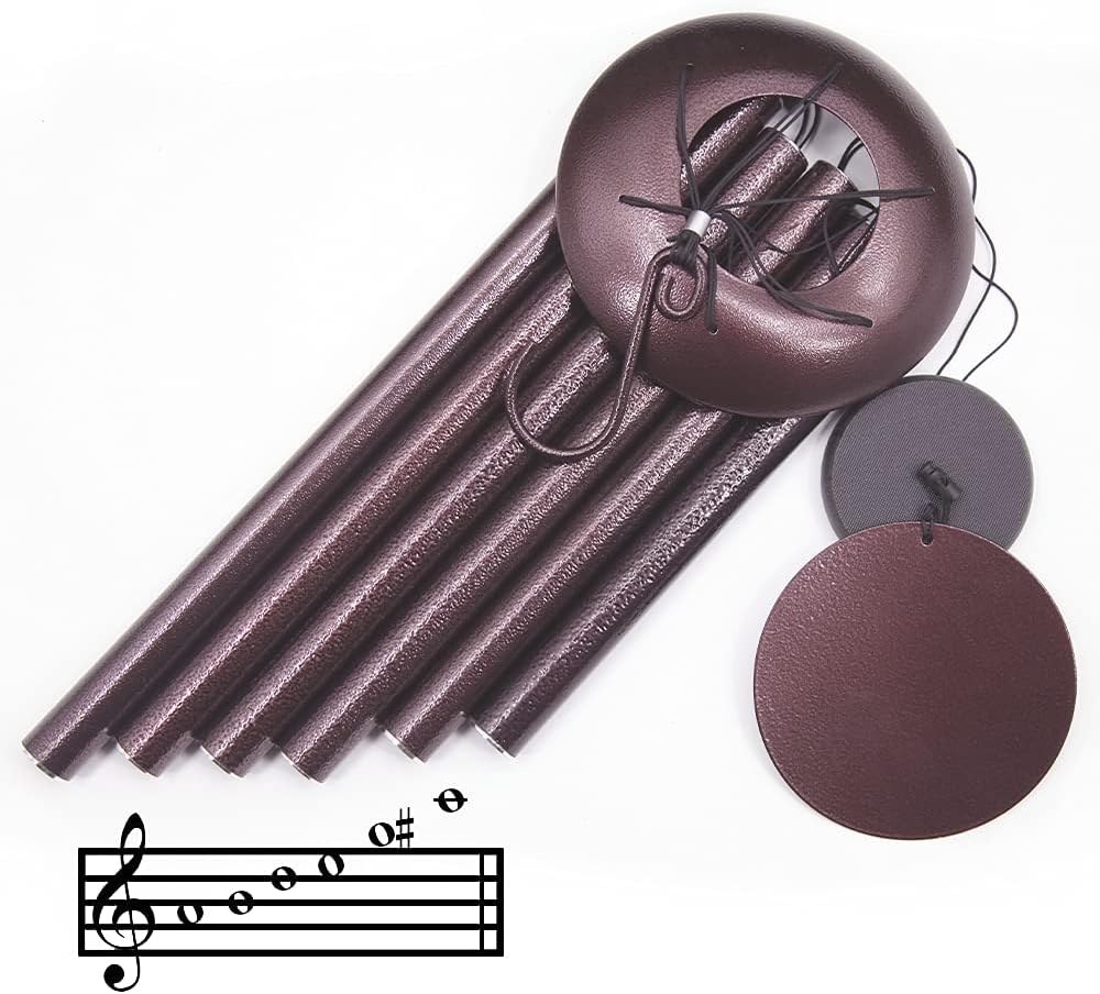 ASTARIN Wind Chimes, 36 Inch Large Metal Outdoor Chimes with 6 Tubes, Deep Tone, Tuned for Garden, Balcony, Patio & Home Decor. Bronze