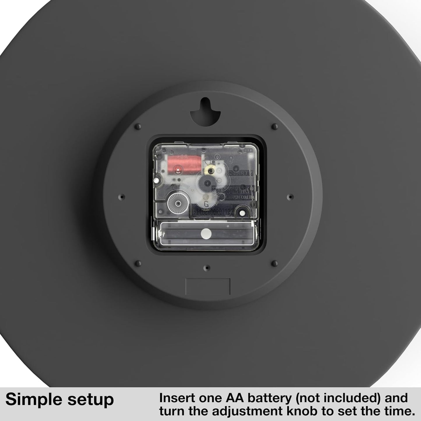 Driini Staircase Modern Wall Clock - Unique 10.5 in. Frameless Concrete Design - Contemporary, Minimalist Decor; No Numbers - Silent Battery Operated Clocks with Decorative Wooden Hands; Black