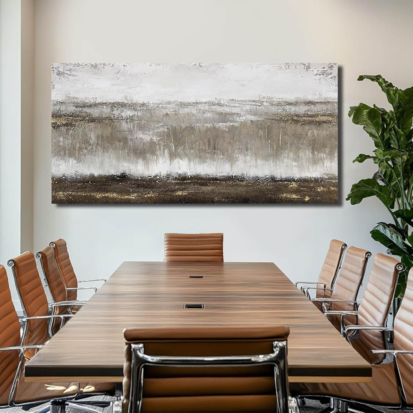 Canvas Wall Art - Abstract Wall Decor for Living Room - Grey Pictures Black and White Artwork for Walls Posters Aesthetic Office Home Bederoom Decorations 29x58 in