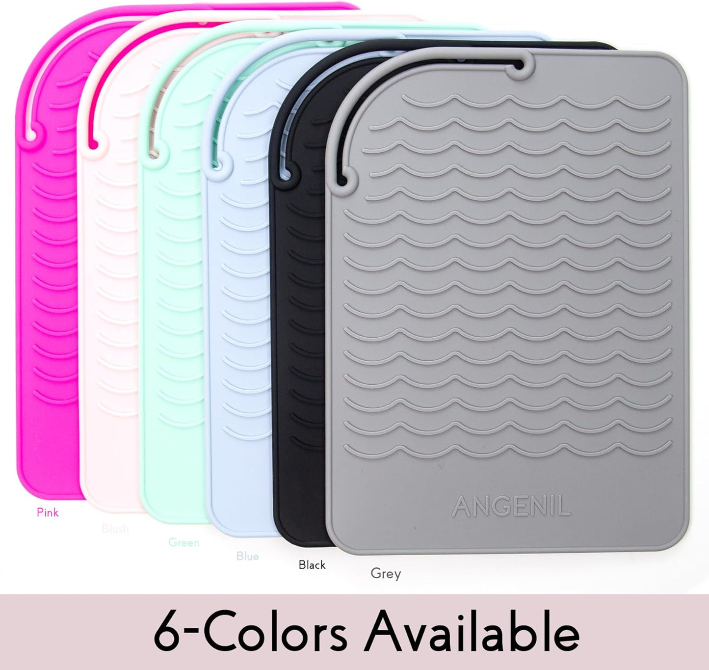 ANGENIL Silicone Heat Mat for Hair Tools - Flat Iron and Curling Iron Pad, Heat-Resistant Travel Case, 9" x 6.5"