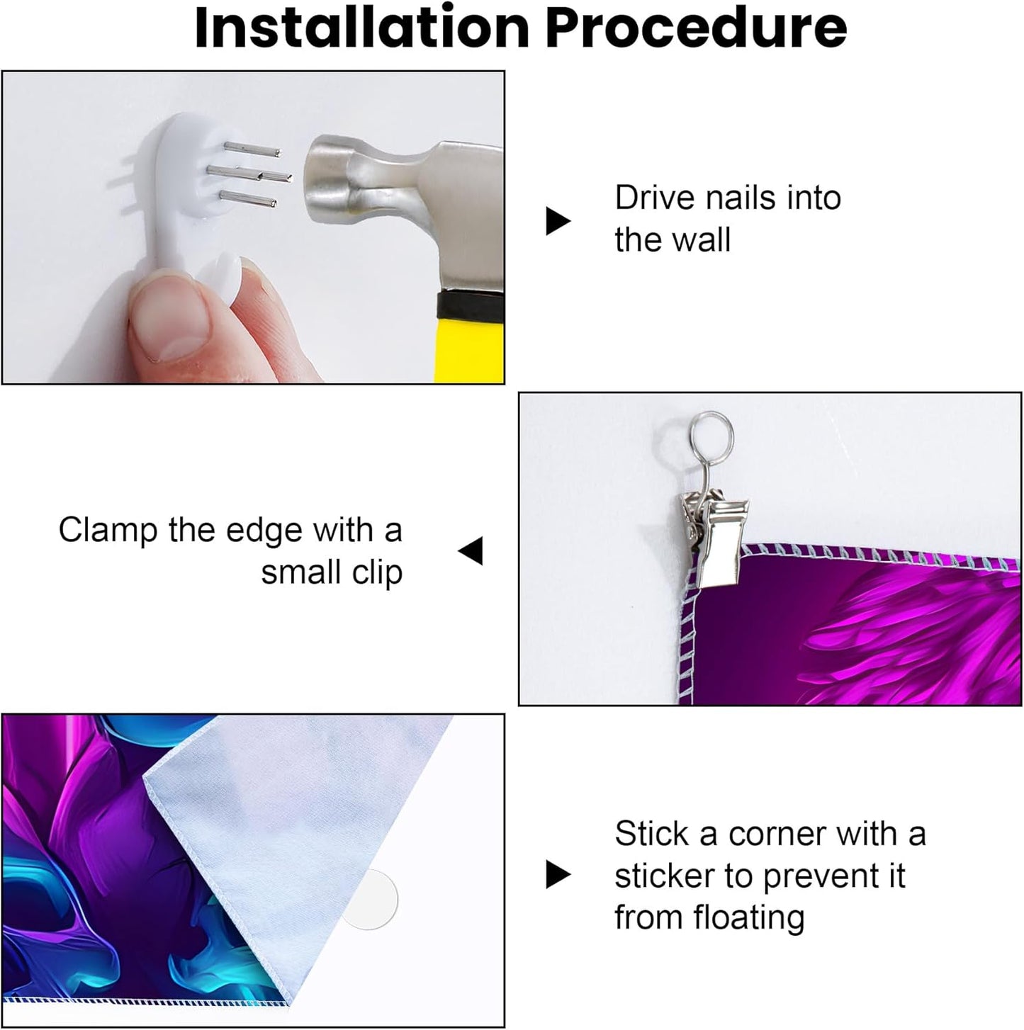 Blacklight Tapestry,WingTapestry Glow In The Dark,UV Reactive Black Light Upright Posters Wall Hanging for Bedroom Dorm Living Room Backdrop Decor (wing8, 59L" x 51W")