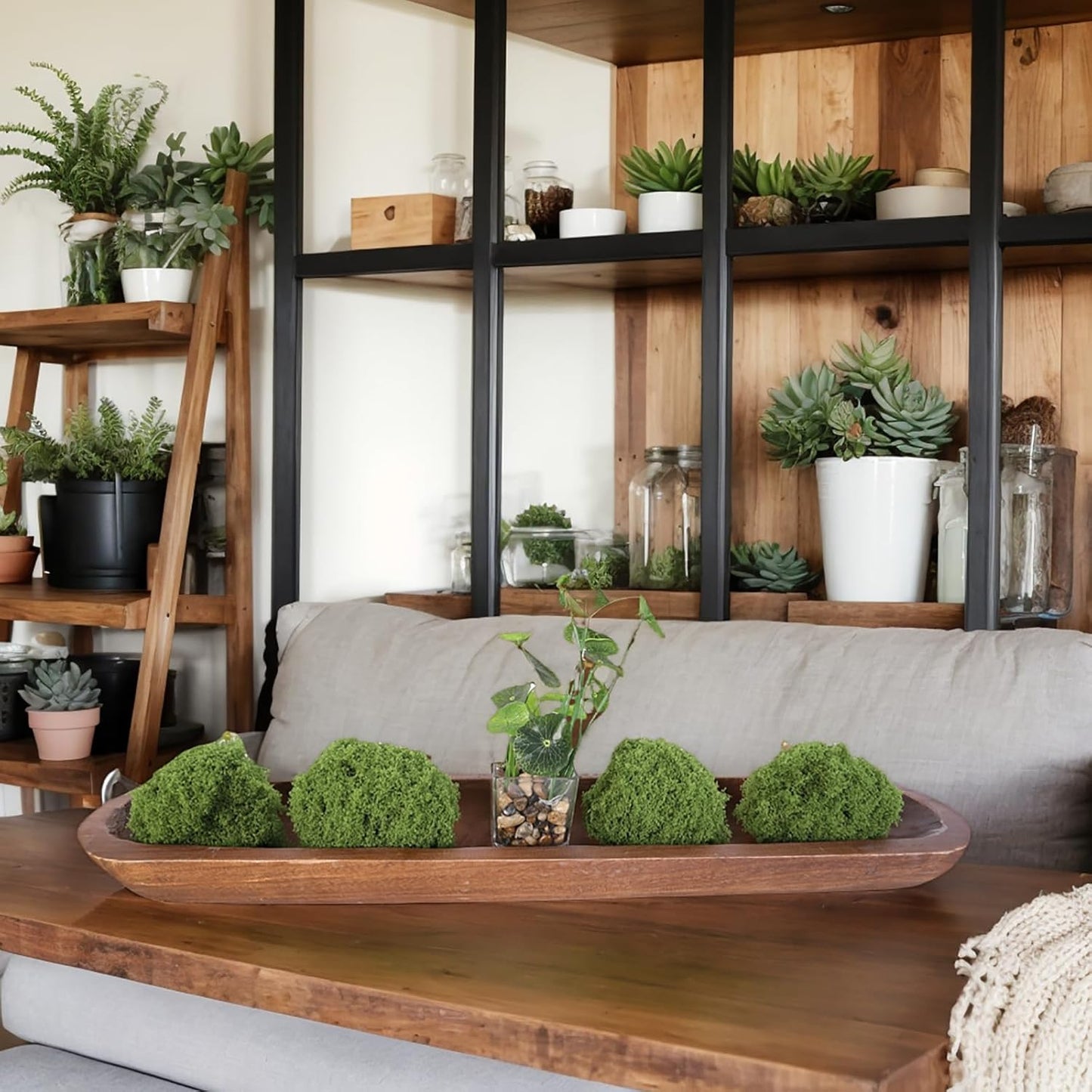 Athaliah Wooden Dough Bowl, Hand Carved Rustic Long Wood Dough Bowls for Decor, Vintage Decorative dough bowl for Table Centerpiece (30 Inch-Brown)