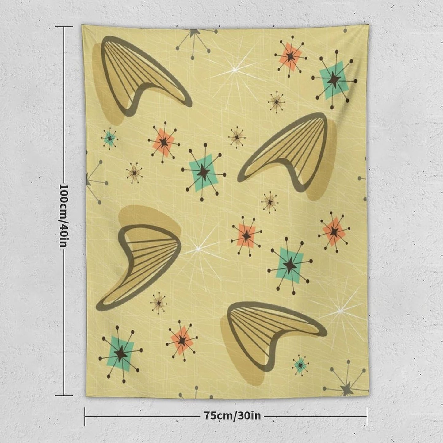 ICMOLYYENLO Boho Medieval Cat Tapestry, Abstract Atomic Starburst Geometric Aesthetic Art Wall Hanging For Bedroom Living Room Dormitory 60x60 Inches