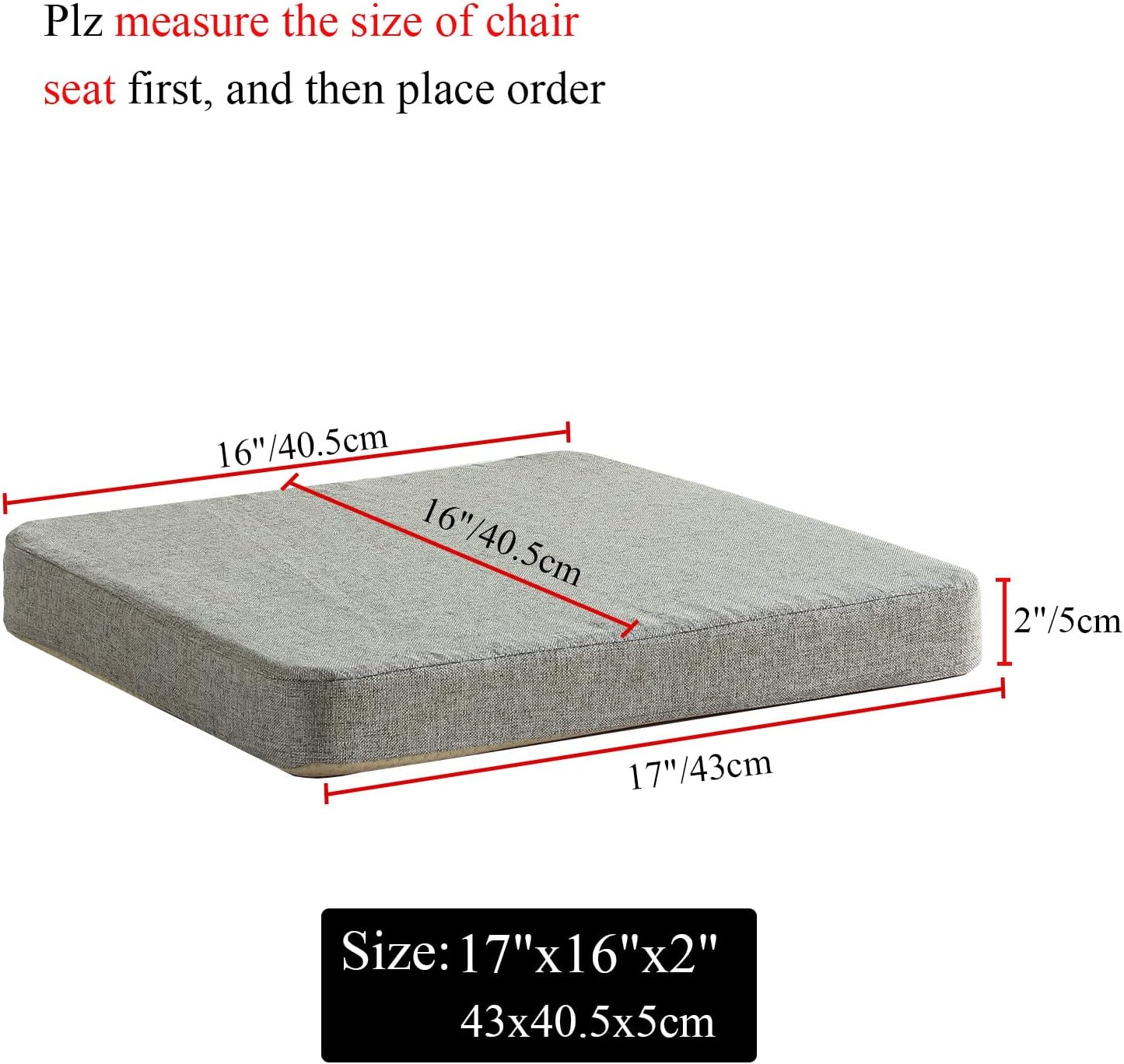 Chair Cushion for Dining Chairs with Ties 4 Pack Non Slip Memory Foam Kitchen Room Chair Pads for Outdoor Patio Furniture17x16 Inch, Light Gray