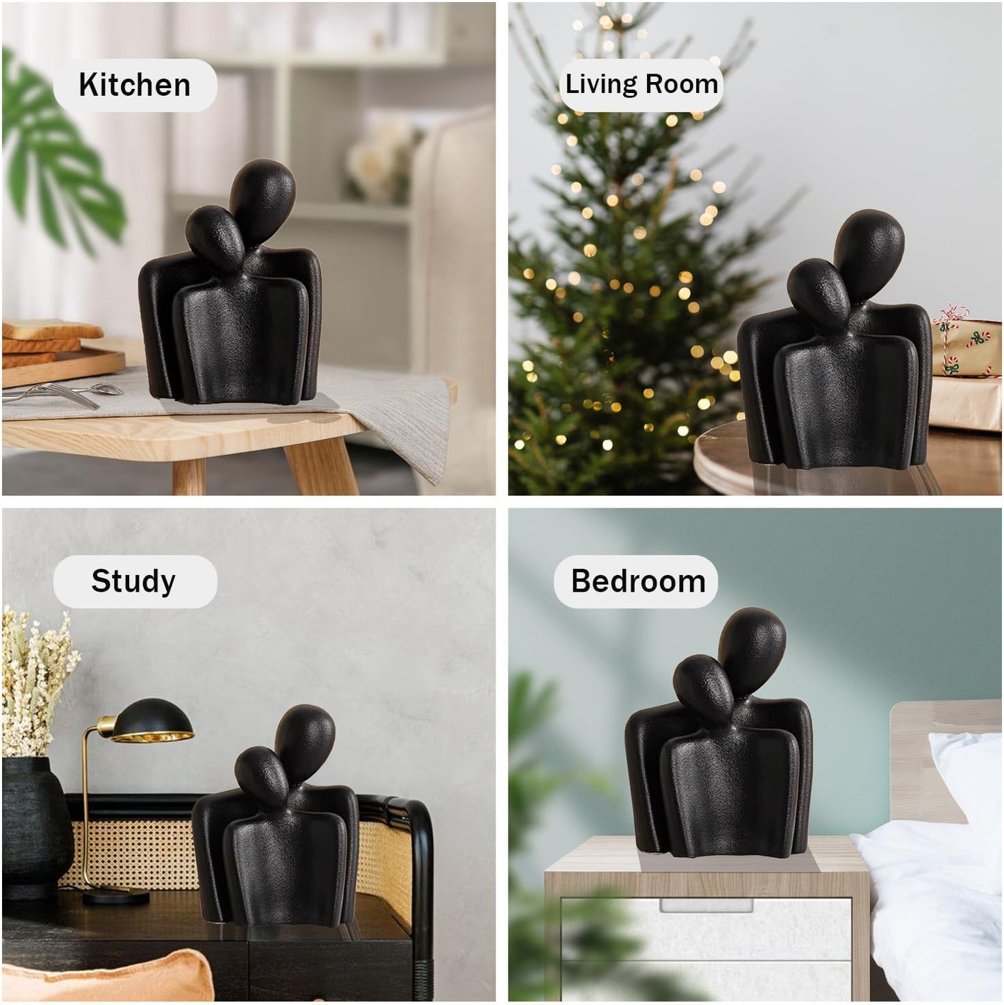 Hugging Couple Statues Ceramic Lover Figurine Embrace Characters