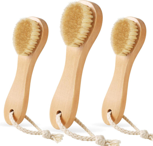 3 Pcs Wood Laundry Stain Brush Stain Remover Brushes with Boar Bristle Small Stain Brush for Clothes for Scrubbing Stains from Furniture Fabric Leather(3 Pcs A)