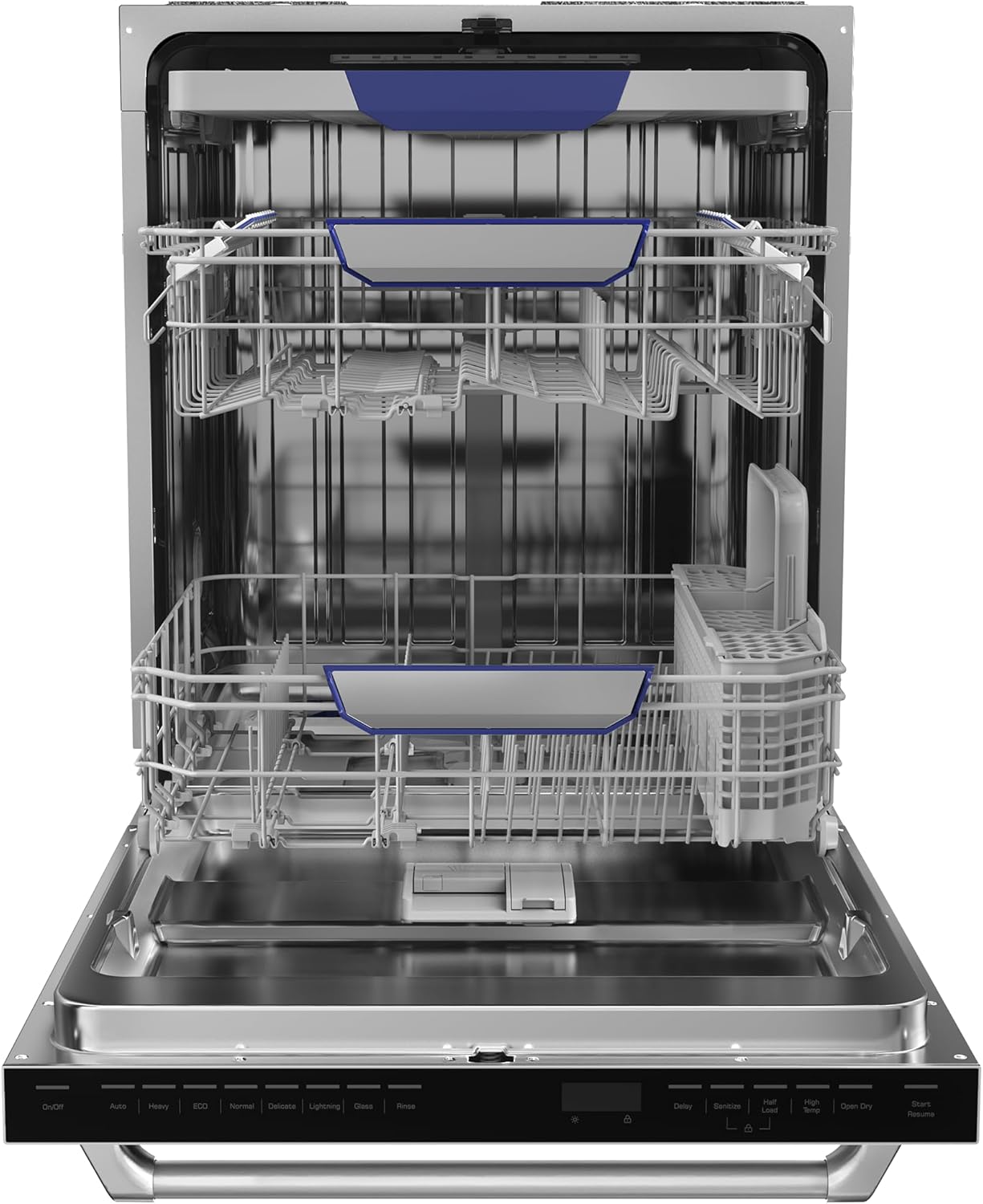 Empava 24 Inch Built-in Dishwasher, Stainless Steel Tub, 15 Place Settings 8 Wash Cycles, 3 Racks, Dual-Dry System, Top Control, 45 dB Ultra Quiet, Energy Star & UL Certified