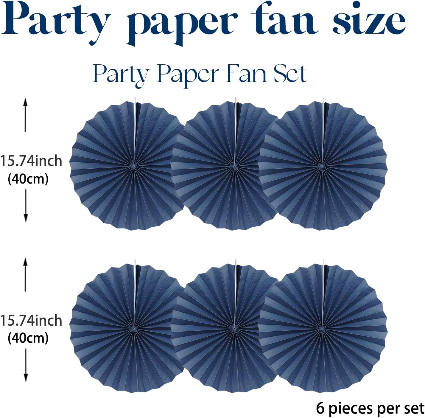 Blue Party Decorations,Blueberry Party Decorations Decorations Party Paper Fans Bulk 16in,Graduation Decoration Classroom Decor, Western Themed Party Decorations 30 Color DIY Set （Deep Blue）
