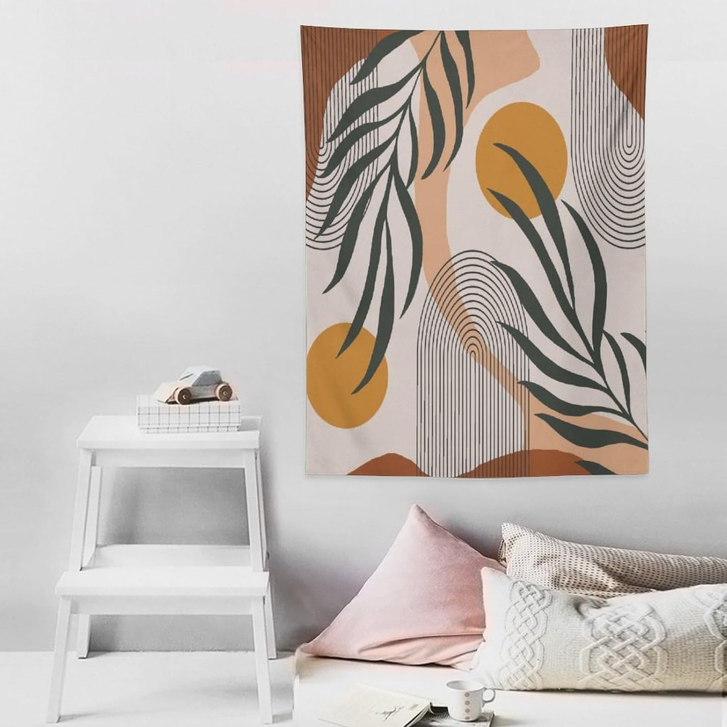 ICMOLYYENLO Boho Plant Aesthetic Tapestry, Abstract Medieval Arch Sun Home Aesthetic Wall Hanging For Bedroom Living Room Dormitory Tapestry 30x40 Inches