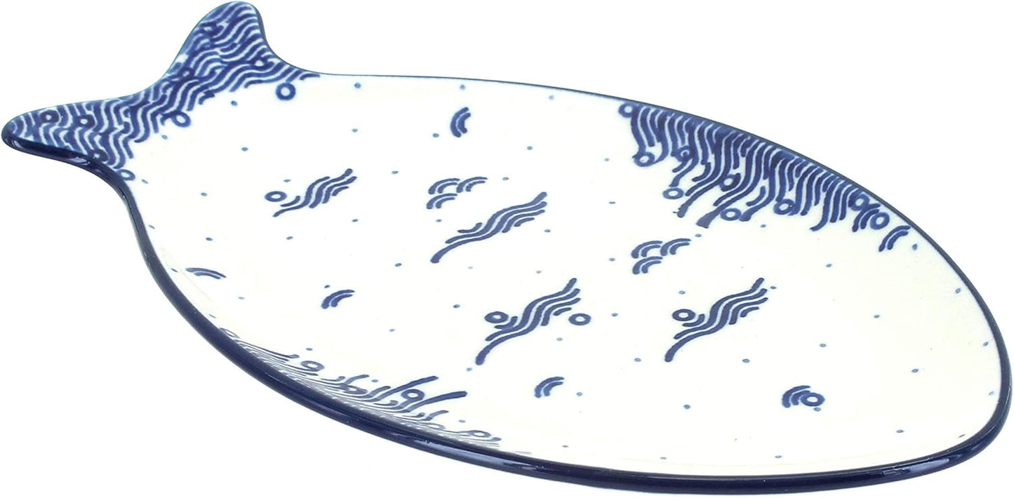 Blue Rose Polish Pottery Oceana Small Fish Platter