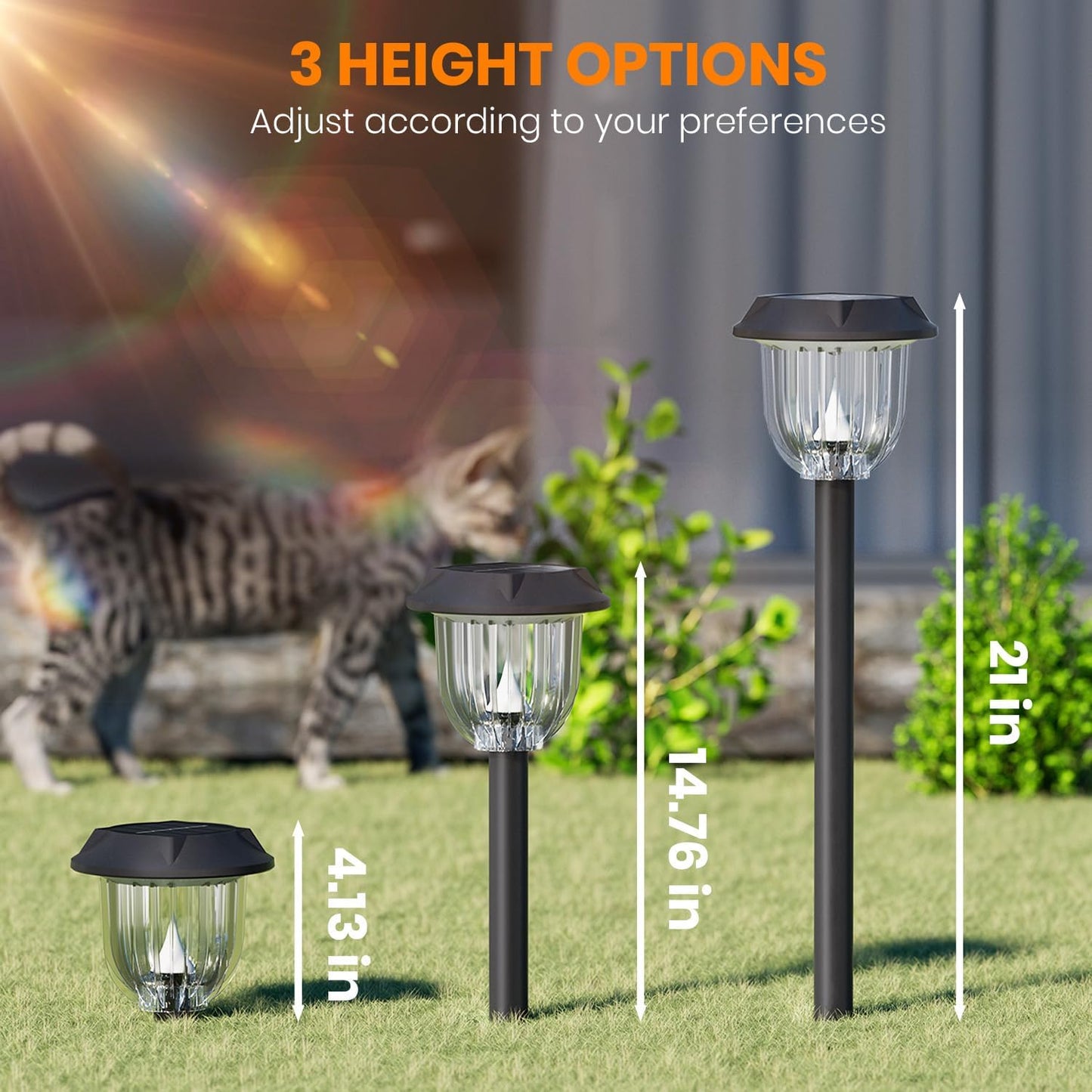 AOSEA 2 Pack Solar Outdoor Lights, IP 65 Waterproof Solar Powered Driveway Lights, Auto On/Off Path Landscape Lighting for Yard, Patio, Landscape, Pathway, Cool White