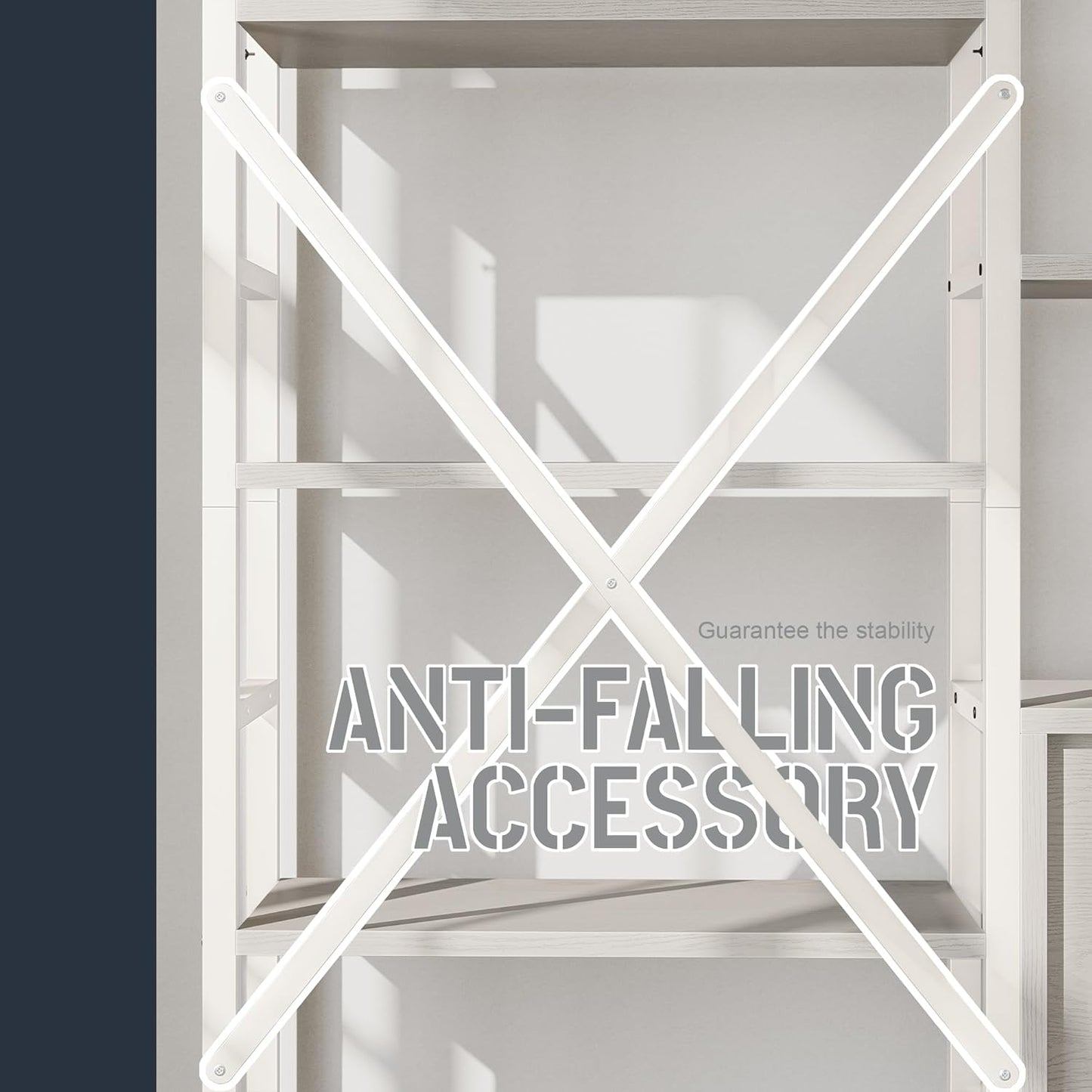 70x78 “ Triple 6 Tier Book Shelf, Industrial Large Bookcase with Storage Cabinet, Tall Bookshelf with 16 Open Display Shelves Metal Frame Furniture for Living Room Bedroom Home Office White