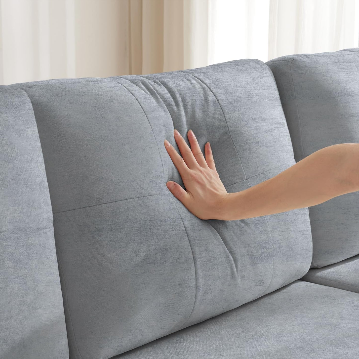 Waxberry Sectional Sofa Couch, Pull Out Couch Sleeper Sofa Bed with Storage for Living Room, Reversible Chaise, Side Pockets & Dual USB/Type-C Ports, Includes 1 Blanket, Grey