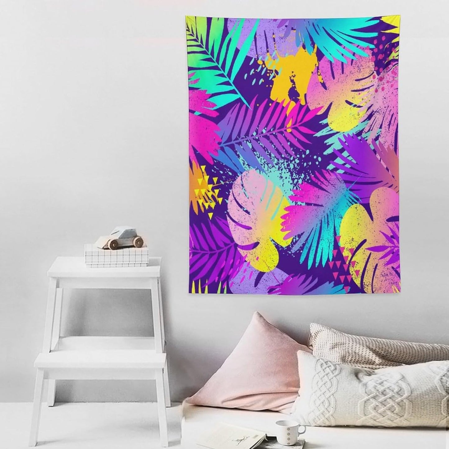 ICMOLYYENLO Palm Leaf Tapestry Wall Hanging, Tropical Leaves Plant Jungle Green Hawaiian Art Home Decor for Guest Bedroom Living Room Dormitory 30" x40