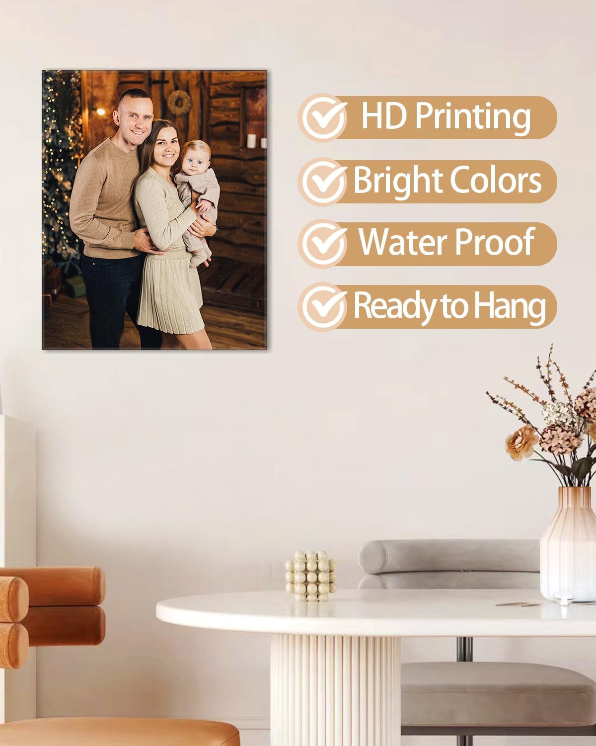 AbcCustomize Custom Canvas Prints,Transform Your Memories into Beautiful Art with Personalized Photo on Canvas,Personalized Canvas Wall Art for Home Decor, Gifts, and Keepsakes