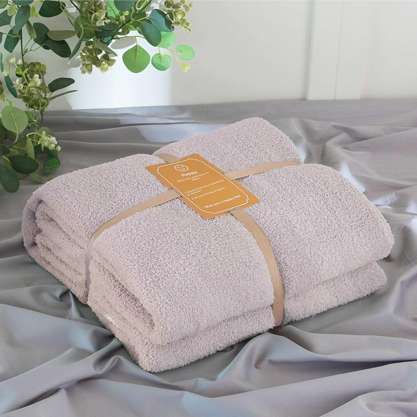 Soft Fuzzy Throw Blanket - Light Grey Cozy Warm Knit Fluffy Plush, Lightweight & Breathable, Throw for Bed, Chair, Sofa, Couch, Outdoor, 50"X60", Oeko-TEX Certified