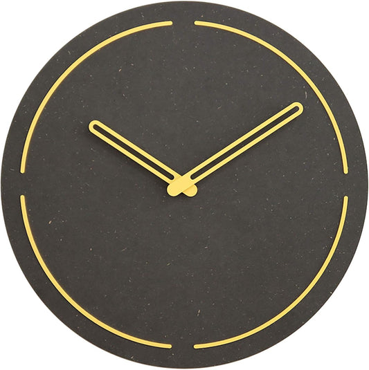 Stephanie Imports Modern Minimalist Dark Concrete Gray Silent Wall Clock (Yellow)