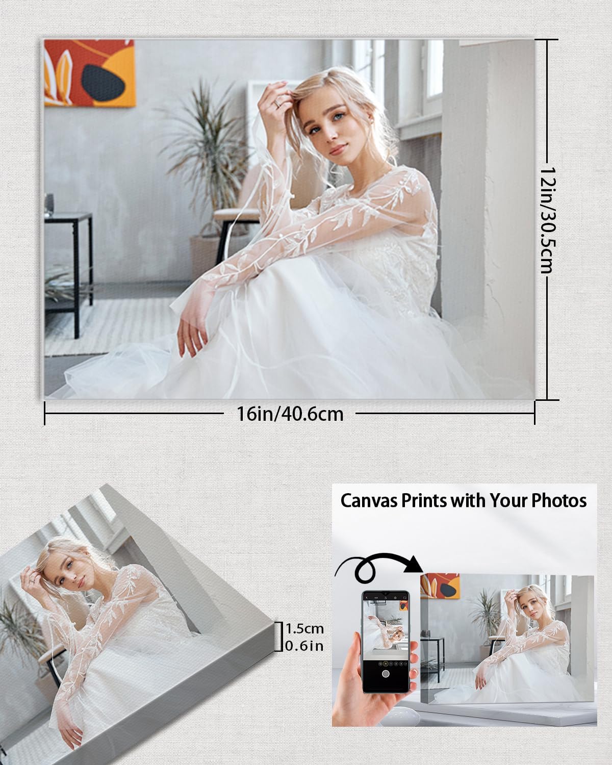 AbcCustomize Custom Canvas Prints,Transform Your Memories into Beautiful Art with Personalized Photo on Canvas,Personalized Canvas Wall Art for Home Decor, Gifts, and Keepsakes