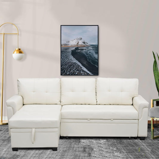 Naomi Home Laura Sectional Sofa White/Air Leather