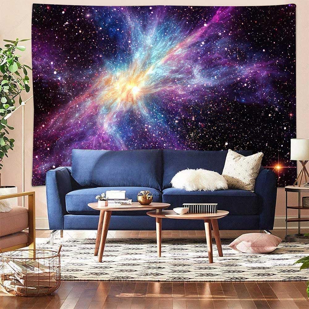 Aidatain Galaxy Tapestry for Bedroom Space Night Starry Sky Stars Universe Tapestry Mysterious Nebula Wall Hanging Aesthetic Backdrop Room Decor 80" L x 60" W for Bedroom Living Room GTOKAT0265