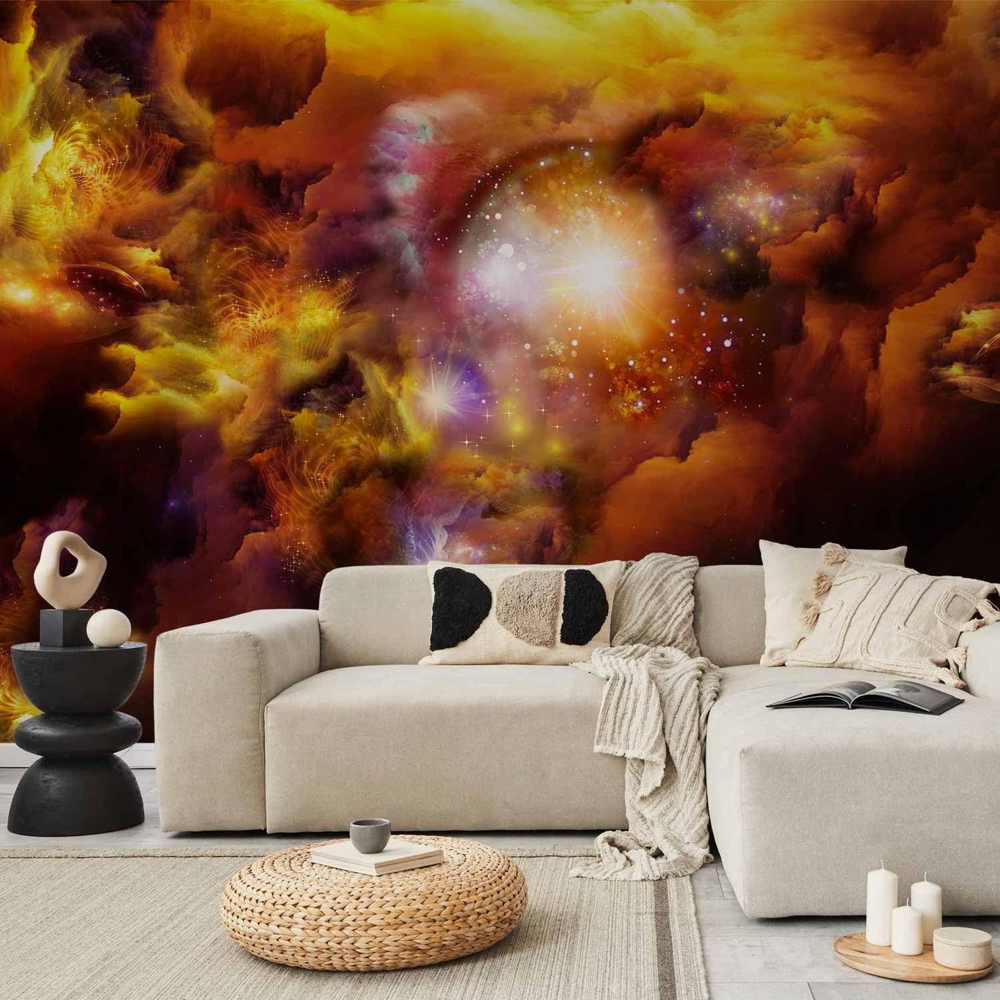 artgeist Wall Mural Cosmos Galaxy 77x55 in - Peel and Stick Self-Adhesive Wallpaper Removable Large Sticker Foil Wall Decor Print Picture Image Design n-A-0027-a-d
