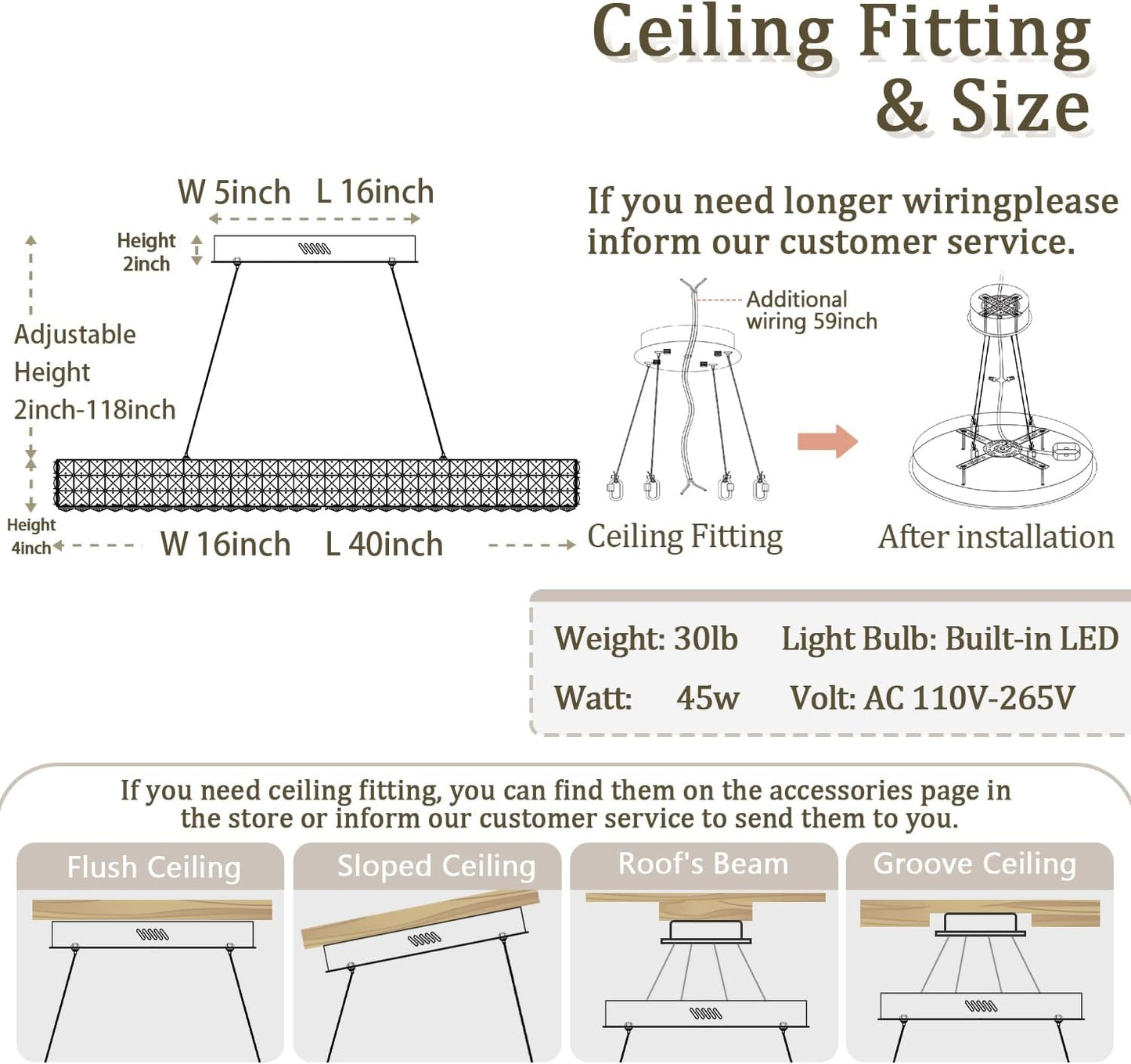 Modern Crystal Chandelier, Dia 40" Rectangular Chandelier for Dining Room,Black Rectangle Crystal Ceiling Light Luxury Oval Chandeliers for Living Room Kitchen Island