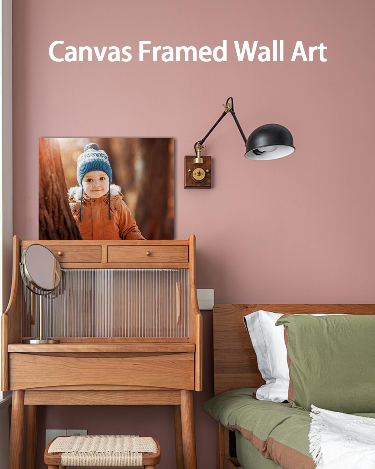 AbcCustomize Canvas Prints with Your Photos, Personalized Photo To Canvas Print for Bedroom, Living Room, Farmhouse Office Decor,Custom Canvas Wall Art for Gifts & Keepsakes, Ready to Hang