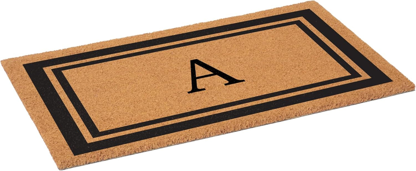 Calloway Mills 152962436A Black Border 24" x 36" Monogram Doormat, (Letter A)