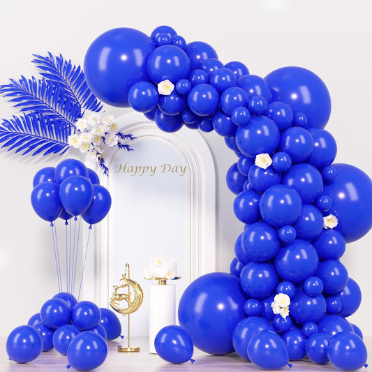 130pcs Royal Blue Balloons Different Sizes 18" 12" 10" 5" Party Latex Balloons for Birthday Graduation Baby Shower Anniversary Nautical Party Decorations