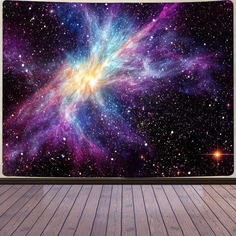 Aidatain Galaxy Tapestry for Bedroom Space Night Starry Sky Stars Universe Tapestry Mysterious Nebula Wall Hanging Aesthetic Backdrop Room Decor 80" L x 60" W for Bedroom Living Room GTOKAT0265