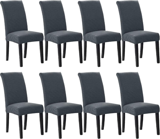 Howhic Stretch Chair Covers for Dining Room Set of 8, Removable Washable Dining Room Chair Covers, Dining Chair Slipcovers Seat Protector, Great Decor for Home and Banquet (Gray, 8 Pack)