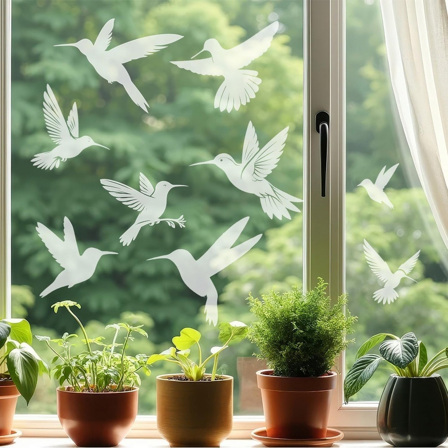 Bird Window Clings Static Cling Window Decals, 1PCS Anti Collision Bird Deterrent Rainbow Stickers, Reusable, Rainbow Non-Adhesive Prismatic Decorative Home Decor