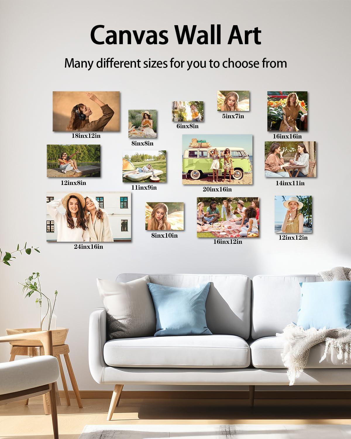 AbcCustomize Canvas Prints with Your Photos，Custom Canvas Wall Art for Bedroom, Living Room, Farmhouse Decor，Personalized Gifts Canvas Prints for Family，Friend，Lover，Pet