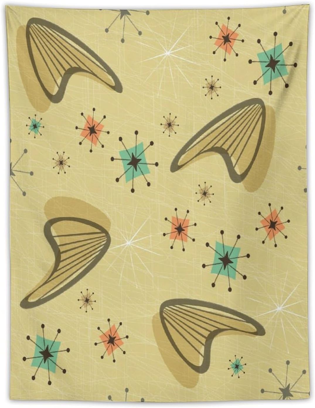 ICMOLYYENLO Boho Medieval Cat Tapestry, Abstract Atomic Starburst Geometric Aesthetic Art Wall Hanging For Bedroom Living Room Dormitory 50x60 Inches