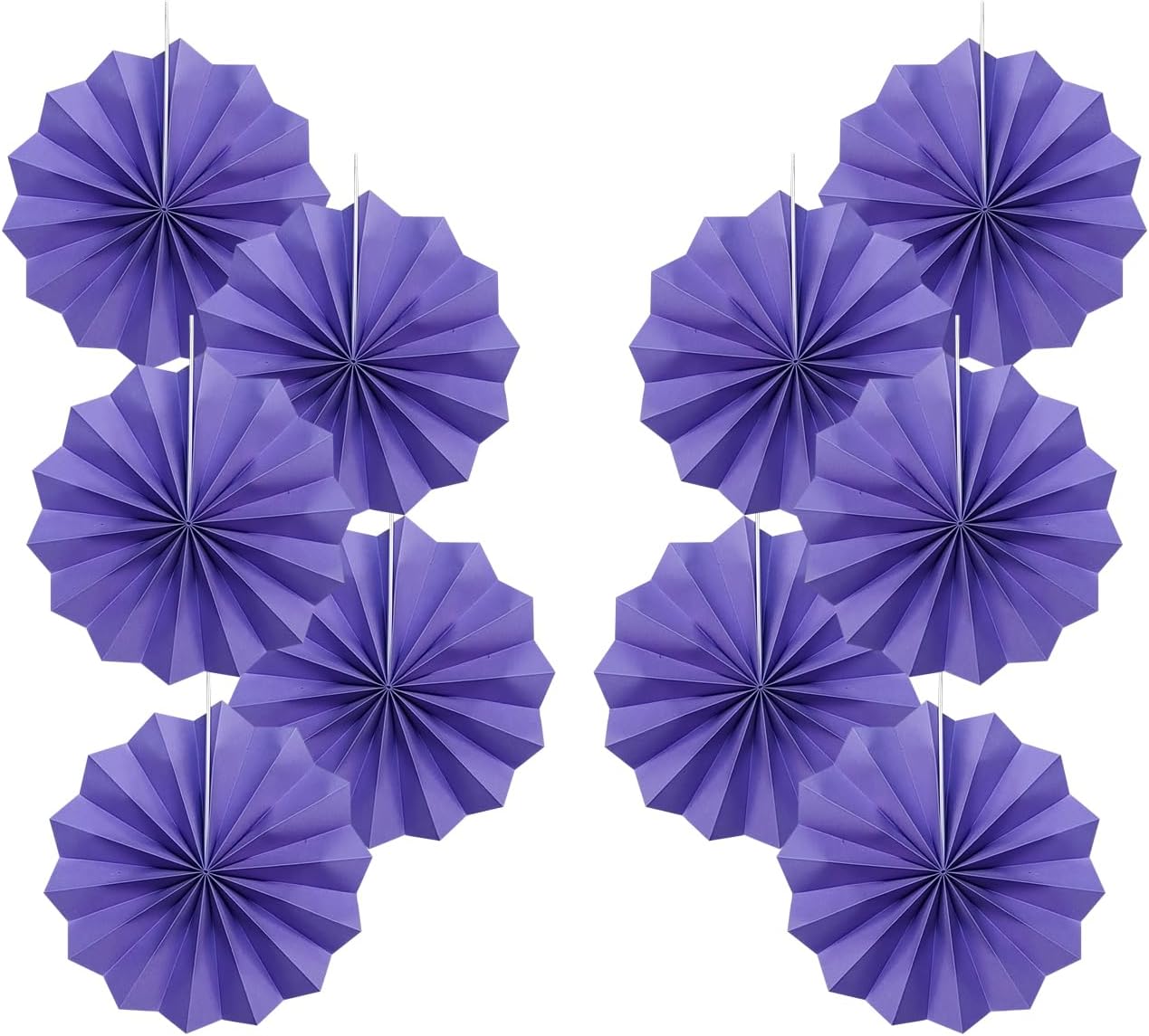 Purple Party Decorations,Purple Bridal Shower Decorations,Halloween Decor Events Accessories,Retirement Decorations Paper Fans Bulk 8in,Anniversary Decorations for Party 30 Color DIY Set(Purple)