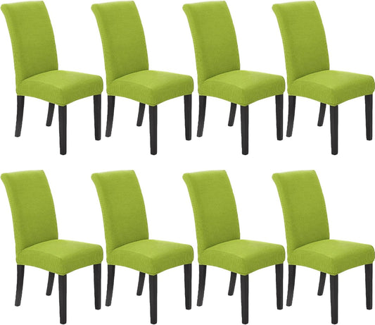 Howhic Stretch Chair Covers for Dining Room Set of 8, Removable Washable Dining Room Chair Covers, Dining Chair Slipcovers Seat Protector, Great Decor for Home and Banquet (Apple Green, 8 Pack)