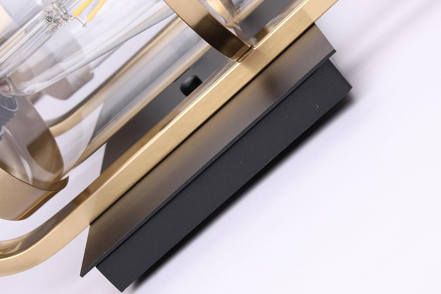 Black Gold Wall Sconces,Bathroom Vanity Light Fixtures,4 Lights Black Sconce Over Mirror,Farmhouse Bathroom Lights(Bulbs not Included)