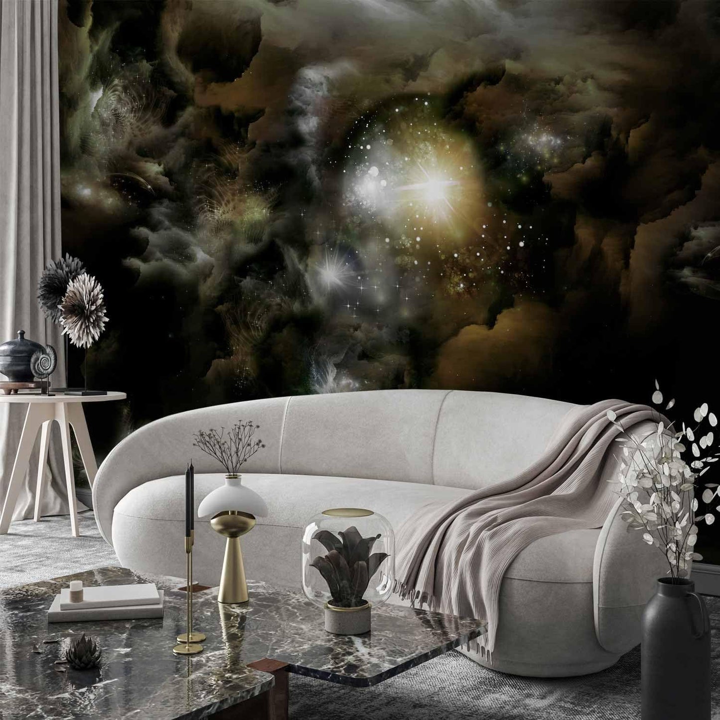 artgeist Wall Mural Cosmos Galaxy 154x110 in - Peel and Stick Self-Adhesive Wallpaper Removable Large Sticker Foil Wall Decor Print Picture Image Design n-A-0027-a-b