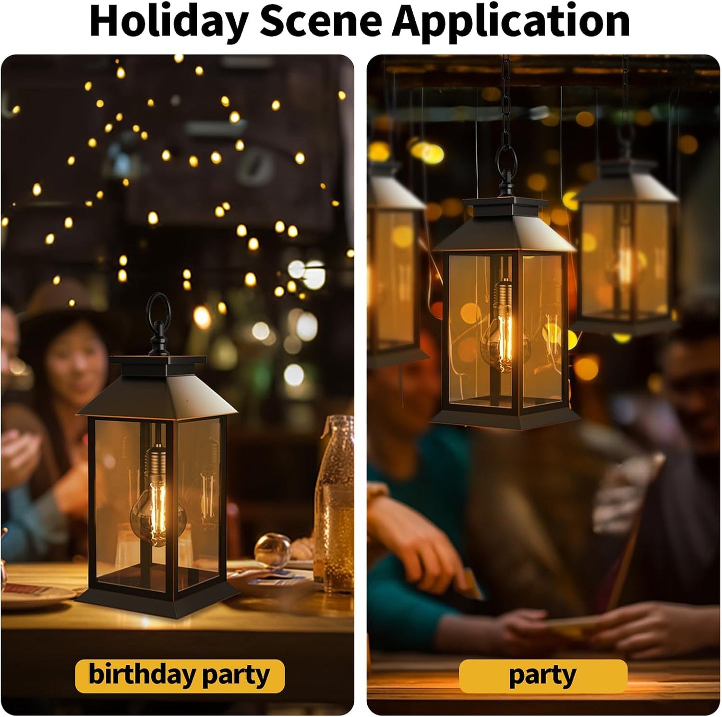 2 Pack Hanging Solar Lanterns Glass Solar Lights Outdoor Waterproof Upgraded Solar and 2 AA Batteries Powered, for Outside Porch, Patio and Indoor Tables, Mantelpiece