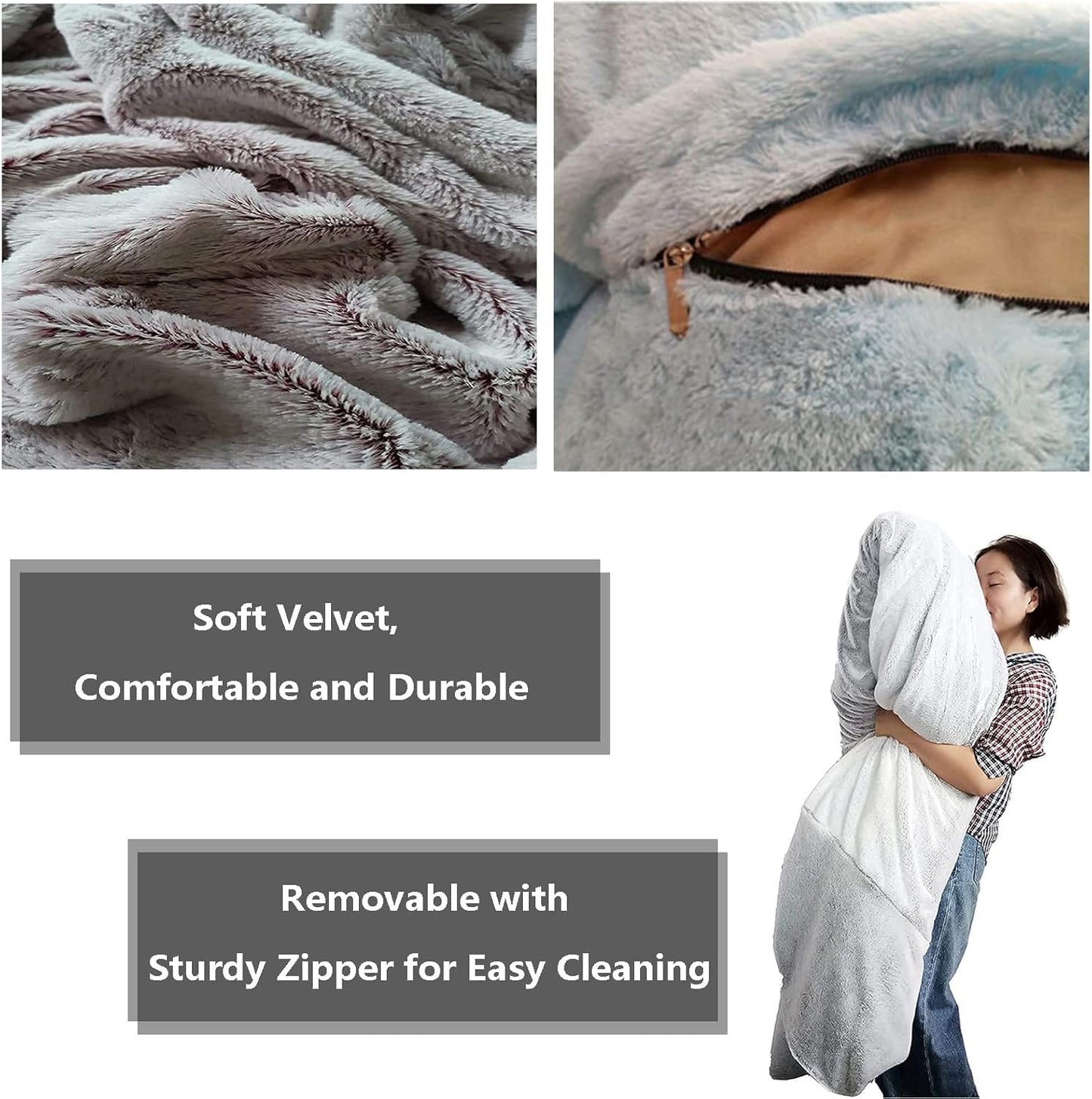 Big Huge Giant Bean Bag Chair for Adults, (No Filler) Bean Bag Chairs in Multiple Sizes and Colors Giant Foam-Filling Required- Machine Washable Covers, Double Stitched Seams (Jewel Blue,7FT)