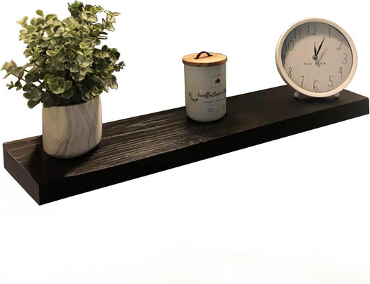 Joel's Antiques - 42 Inch Wooden Floating Shelves for Wall - 42x8x2 in - Made of Natural Wood - Heavy Duty Rustic Wall Shelves for Bedroom - Perfect for Living Room, Kitchen - Mocha