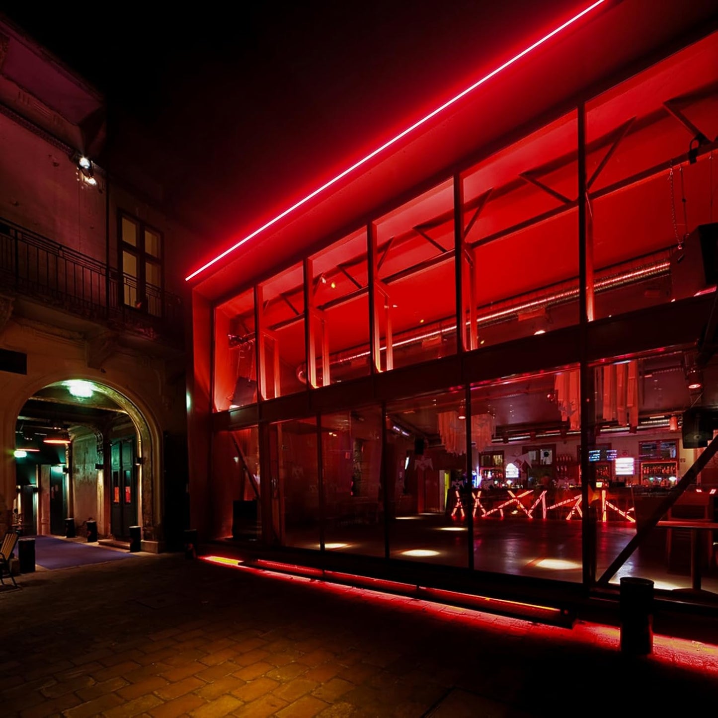 GZBtech Flexible LED Neon Rope Lights 50FT,AC 110-120V Waterproof Strip Light, 120 LEDs/M Cuttable Connectable Neon Lighting for Indoor Outdoor Home Decor/Commercial Building Use-Red 15M